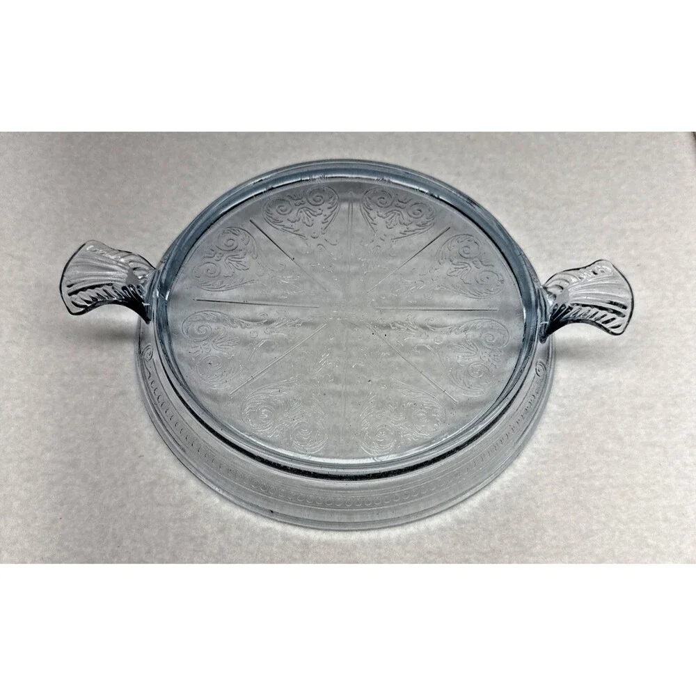 Fire-King Oven Glass Hot Plate Trivet Clear Anchor Hocking Handles Vintage